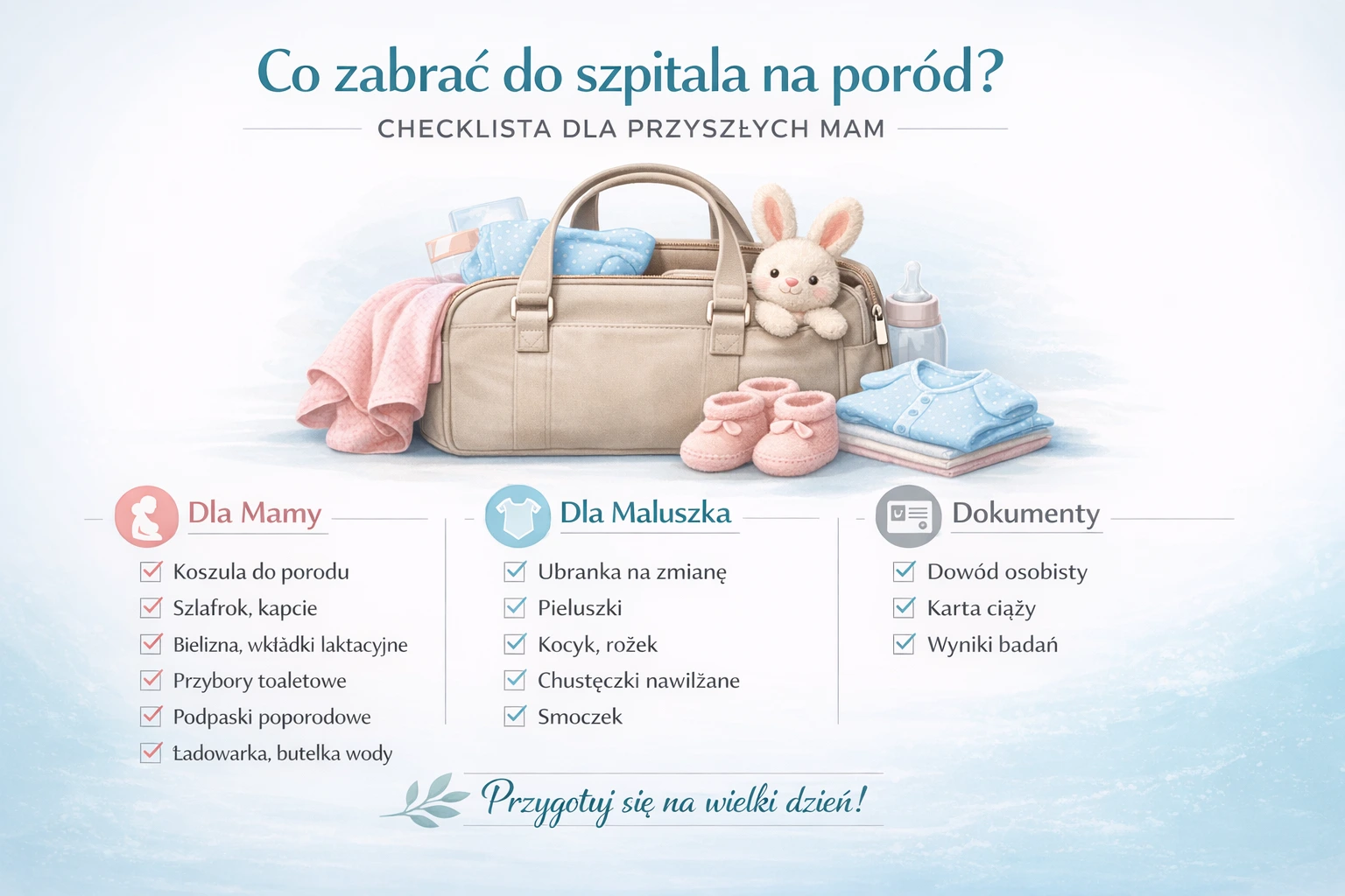Co zabrać do szpitala na poród pregnabell