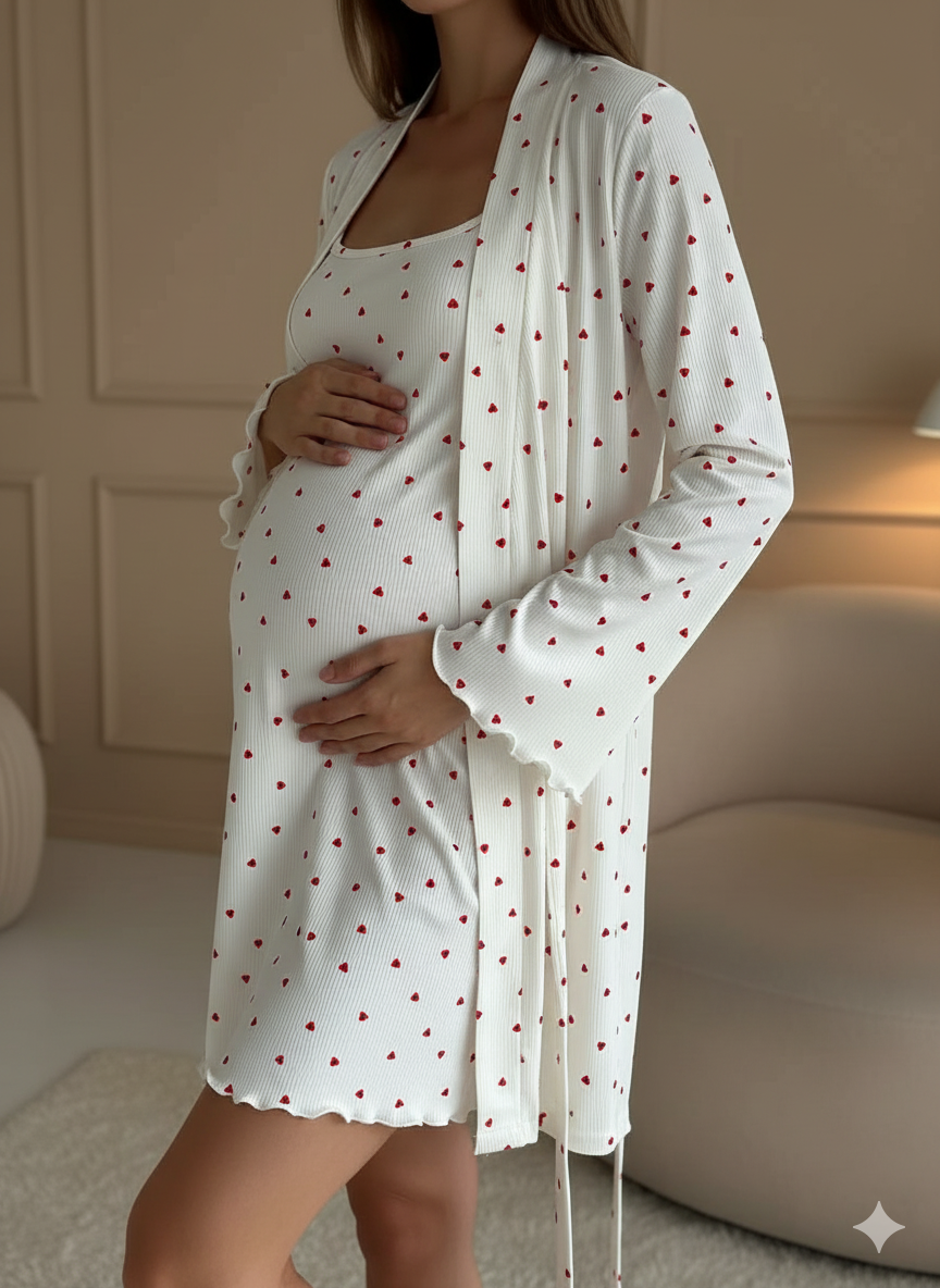 Koszula nocna ze szlafrokiem Heart